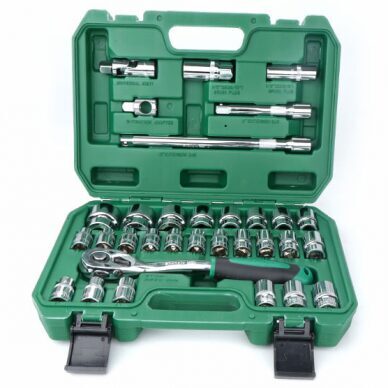Muciņu komplekts ar piederumiem 1/2" 6-kanšu+12-kanšu (32gab) CHANGLU TOOLS