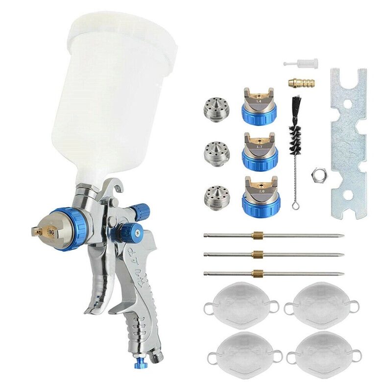 Smidzināšanas pistole ar piederumiem | HVLP | 600 cm³ | Ø 1,4 mm / Ø 1,7 mm / Ø 2,0 mm (SG600S)