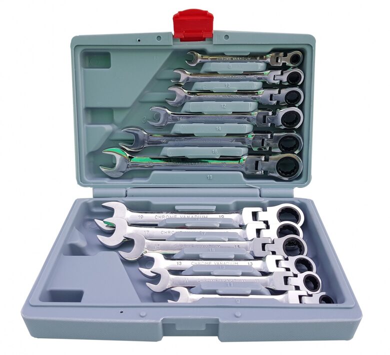 Nolokāmo reversa uzgriežņatslēgu komplekts  8-19 mm 12 gb. (SK5300)