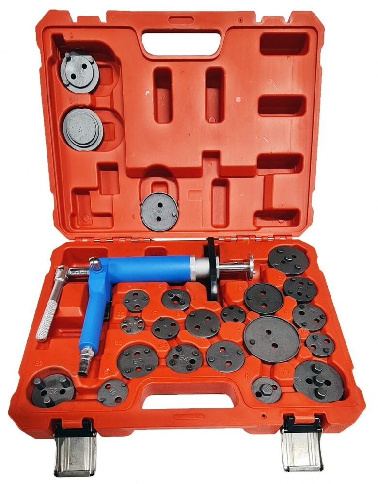 Universāls pneimatiskais komplekts bremžu virzuļu pagriešanai un presēšanai LX-1063