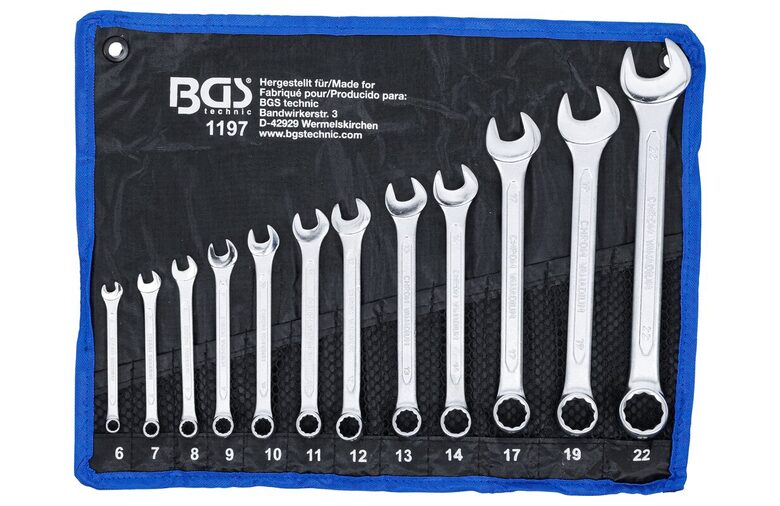 Kombinēto uzgriežņu atslēgu komplekts 6 - 22 mm  12 gb. BGS (1197)
