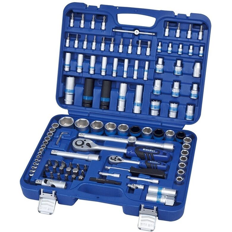 Muciņu komplekts 1/4" + 1/2" 6-kanšu (110 gab.) KingRoy