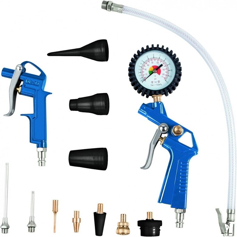 Pneimopistoļu komplekts piepūšanai un izpūšanai ar piederumiem (13 gab.) ATK12N