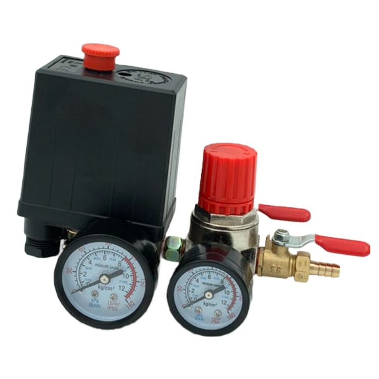 Kompresora regulators ar spiediena slēdzi un manometriem  230 V MZB2047REG