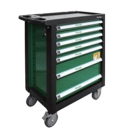 Instrumentu skapis ar 7 atvilktnēm, CL713017 ar instrumentu komplektu paplātēm (330 gab.), 5 komplekti