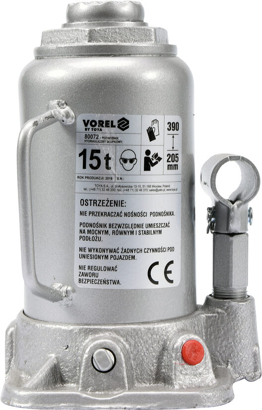 Domkrats hidrauliskais 15 T 205-390 mm TÜV/GS/CE (80072)