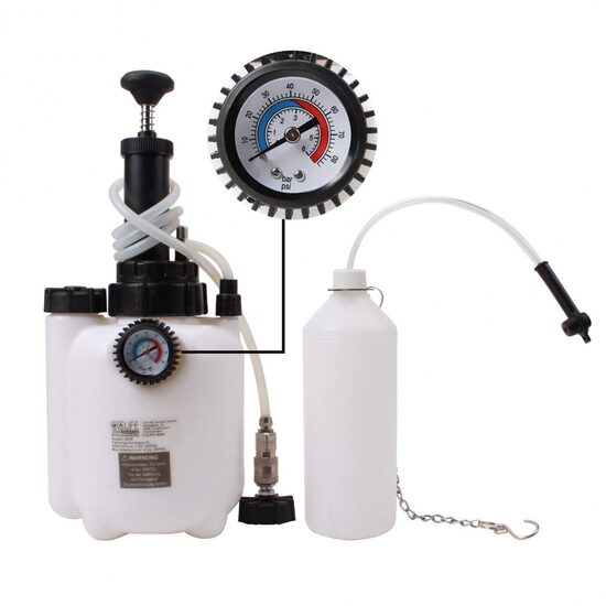 Bremžu atgaisošanas instrumenti  2.5 L sūknis un 1 L šķidruma drenāžas tvertne  2 gab. (SK9044) WT01711241