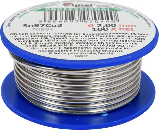 Lodalva vara cauruļu lodēšanai 2.0mm 100g (Sn97Cu3) Cynel 76881