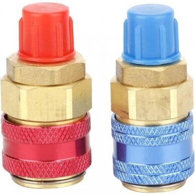 Ātrās atvienošanas savienojums AC R134A (vara) 1/4" ārējais ports augsts/zems (2gab.) MHR11336