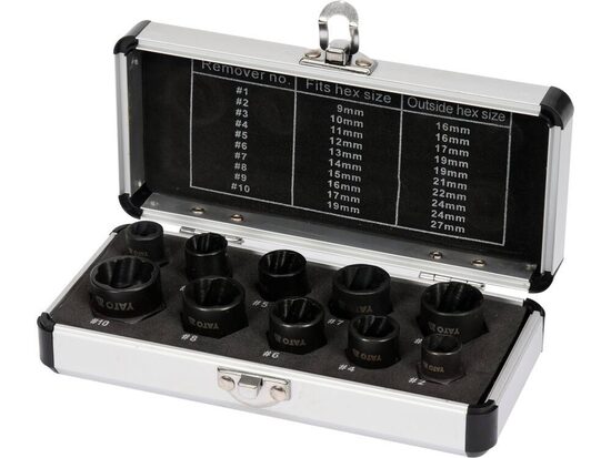 Uzgriežņu Ekstraktoru Komplekts 3/8" (10gab.) YT-06031 YATO