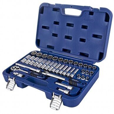 Muciņu komplekts ar tarkšķatslēgu 3/8" (6-24mm) 6-kanšu (39gab.) KingRoy KR30183039