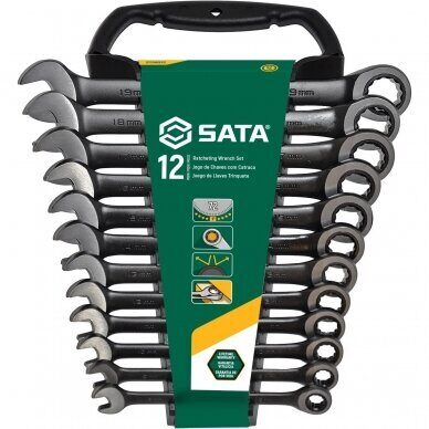 Kombineto atslegu komplekts 12GAB (8-19MM) SATA  ST08032