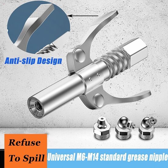 Eļļošanas preses sprausla 6 segmentu ātra iespīlēšana M10x1mm 1/8" (A6JAWGNC)