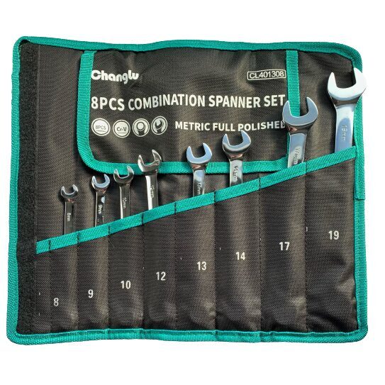 Kombinēto uzgriežņu atslēgu komplekts 8gab (8-19mm) CHANGLU TOOLS CL401308